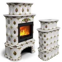 КимрПечь Прованс с дровником центральный двухъярусный Лето (топка: Ладья-700)