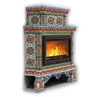 КимрПечь Изразцовая печь Кострома угловой двухъярусный Май (топка: Ладья-700)