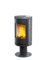 Печь-камин Астов R1.0 N К (с каменными панелями и круглой задней стенкой)