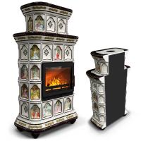 КимрПечь Керамическая печь Истра пристенный двухъярусный Муха (комплектация: Облицовка для топок Ладья-600, Antek)