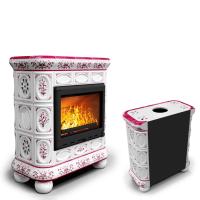 КимрПечь Изразцовый камин Медальон пристенный Сакура (топка: Ладья-600) (топка: Ладья-600)