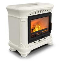 КимрПечь Камин с изразцами Модерн пристенный Ваниль (топка: Ладья-700)