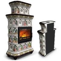 КимрПечь Керамическая печь Истра пристенный двухъярусный Усадьба (комплектация: Облицовка для топок Ладья-600, Antek)