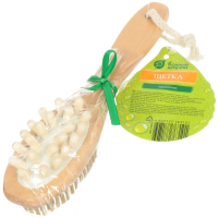 Щетка БШ деревянная, 22 см двусторонняя с массажером (40029)