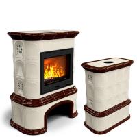 КимрПечь Прованс с дровником центральный Шоколад (топка: Ладья-700)