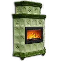 КимрПечь Истра угловой двухъярусный Олива (комплектация: Облицовка для топки МЛ 700)