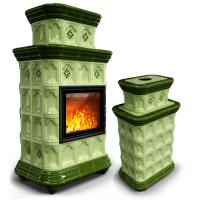 КимрПечь Истра центральный двухъярусный Олива (комплектация: Облицовка для топки МЛ 700)