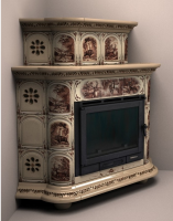 Камин КимрПечь Прованс угловой двухъярусный Звери