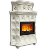 КимрПечь Керамическая печь Истра угловой двухъярусный Ваниль (комплектация: Облицовка для топок Ладья-700, Erik-700)