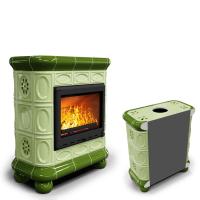 КимрПечь Изразцовый камин Медальон пристенный Олива (топка: Ладья-700) (топка: Ладья-700)