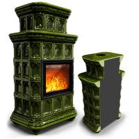 КимрПечь Керамическая печь Истра пристенный двухъярусный Хвоя (комплектация: Астов-МЛ700)