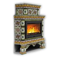 КимрПечь Изразцовая печь Кострома угловой двухъярусный Август (топка: Ладья-600)