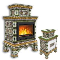 КимрПечь Изразцовая печь Кострома центральный двухъярусный Август (топка: Ладья-700) (топка: Ладья-700)