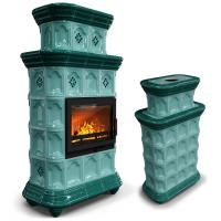 КимрПечь Истра центральный двухъярусный Волна (комплектация: Облицовка для топок Ладья-700, Erik-700)