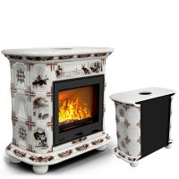 КимрПечь Прованс пристенный Зима в лесу (топка: Ладья-600) (топка: Ладья-600)