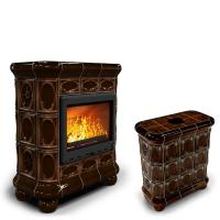 КимрПечь Изразцовый камин Медальон центральный Каштан (топка: Ладья-700) (топка: Ладья-700)