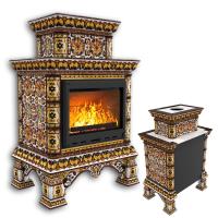 КимрПечь Изразцовая печь Кострома пристенный двухъярусный Октябрь (топка: Ладья-700) (топка: Ладья-700)