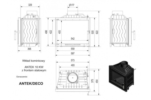 Топка Kratki Антек (Antek) 600/150