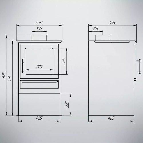 Печь-камин Варвара Гармония 105 графит