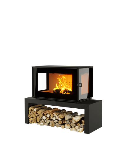Печь-камин АСТОВ ASTOV КУБ 3С 800 на подиуме