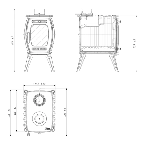 Интерьерная печь-камин "Бахта II" ПроМеталл 