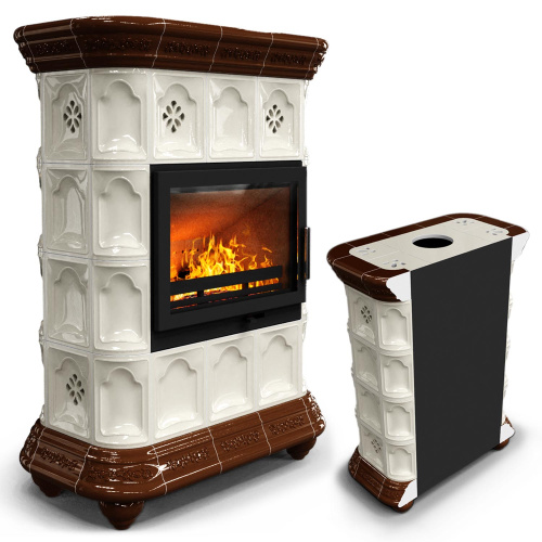 КимрПечь Истра пристенный Шоколад (комплектация: Ладья-600)