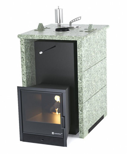 Печь для бани ИзиСтим Анапа в трехстороннем кожухе Жадеит
