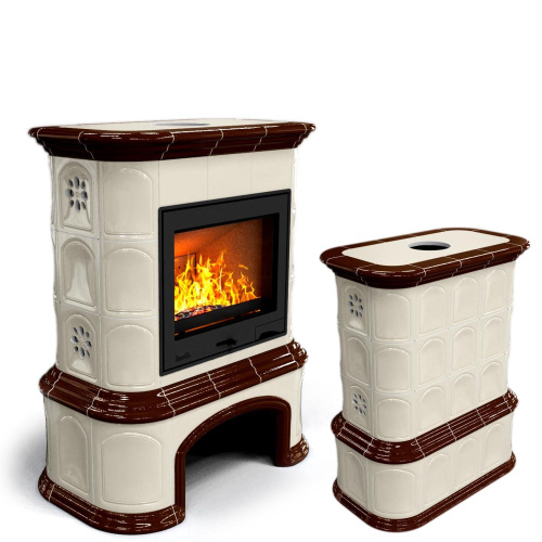 КимрПечь Прованс с дровником центральный Шоколад (топка: Ладья-600)