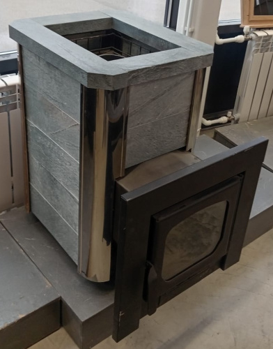 Печь для бани Варвара Сказка мини облицовка Талькохлорит Антик