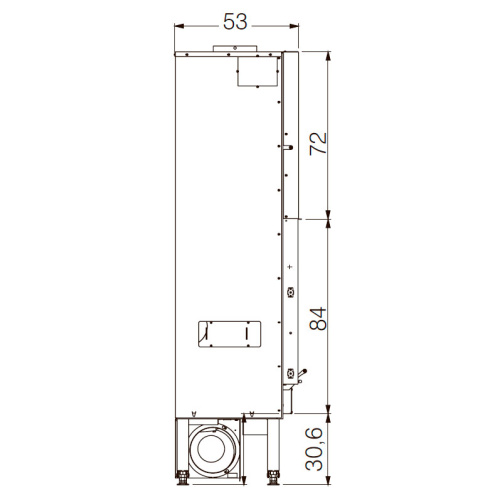 Топка Edilkamin BLOKK 90 V BIANCO (белая футеровка, принудительная вентиляция))