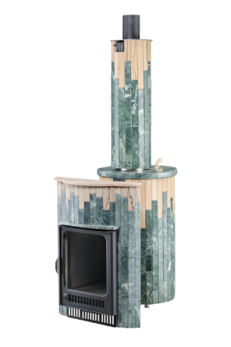 Печь для бани Ферингер Ламель Малютка Змеевик+Окаменевшее дерево до 18 м³ (серия ПФ) 