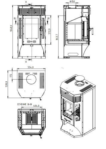 Печь-камин Мета Бел Москва 9