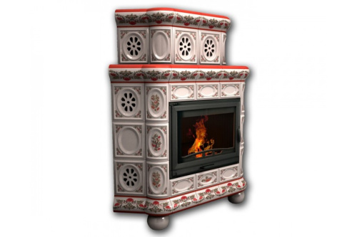 Камин КимрПечь Медальон угловой двухярусный Рябина