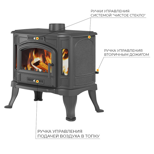 Печь-камин Везувий KZ-14S "Антрацит" (конфорки)