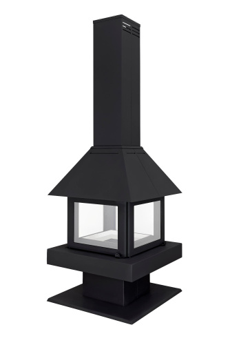 Камин Экокамин ЭКЛИПС ОСТРОВНОЙ 4D черный