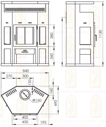 Печь-камин Мета-Бел Енисей 11