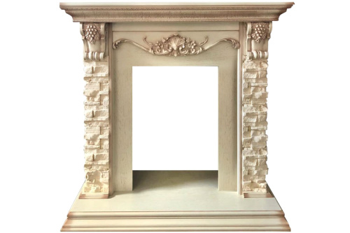 Комплект Портал Royal Flame Adriana слоновая кость, патина + Очаг Royal Flame Fobos FX