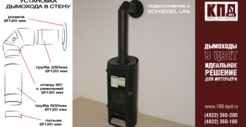 Шибер (труба с шибером) КПД ЧЕРНЫЙ 1м (1000мм)