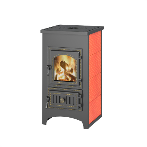 Печь-камин ВЕЗУВИЙ ПК-01 (270) с плитой красная