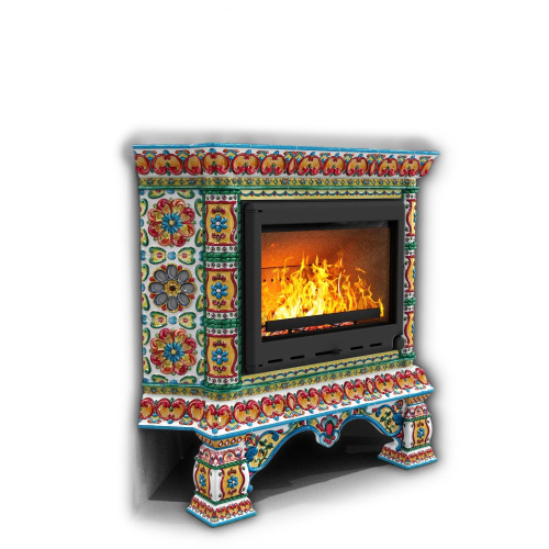 КимрПечь Изразцовая печь Кострома угловой Май (топка: Ладья-700)